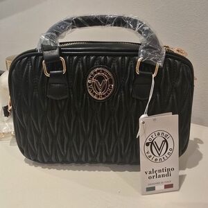 NWT Valentino Orlandi Black Quilted Handbag